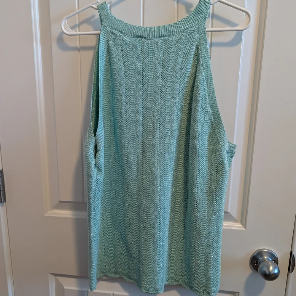 Mint Green Sleeveless Knit Top - Picture 5 of 6
